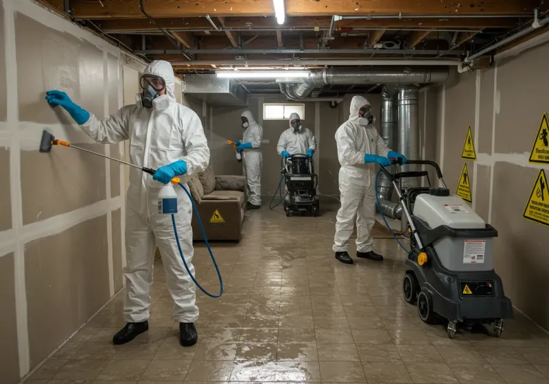 Basement Moisture Removal and Structural Drying process in Diamond Bar, CA